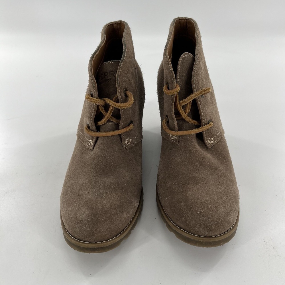 Sperry Top Sider Harlow Wedge Ankle Bootie Womens 8 M Suede Leather Stella Prow - Picture 3 of 16